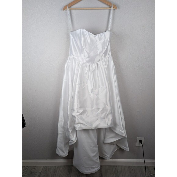 DB Studio Wedding Dress Womens Size 12 White Strapless High Low Gown New Tags - Picture 1 of 12